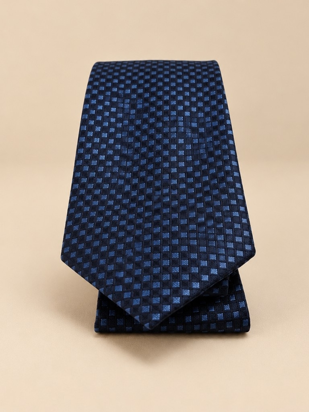 Stafford Blue Checker Tie - Men's Formal Accessory